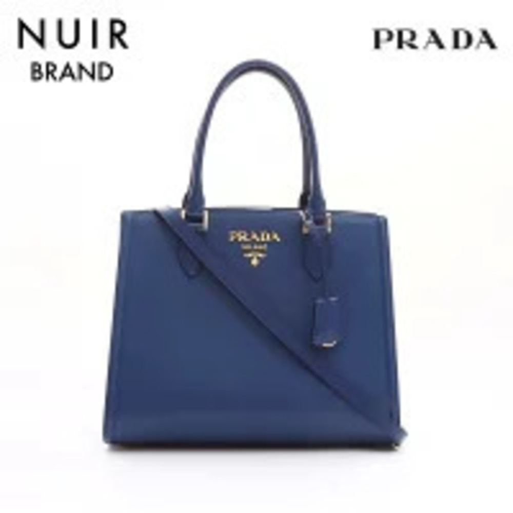Prada Saffiano Crossbody Handbag Blue